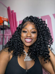 REFURBISHED WIGS SALE | BURMESE CURLY GLUELESS CLOSURE HD 20" JET BLACK