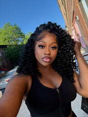 REFURBISHED WIGS SALE | BURMESE CURLY GLUELESS CLOSURE HD 20" JET BLACK