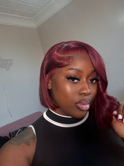 REFURBISHED WIGS SALE | GLUELESS HD LACE BURGUNDY ENVY ASSYMETRICAL BOB