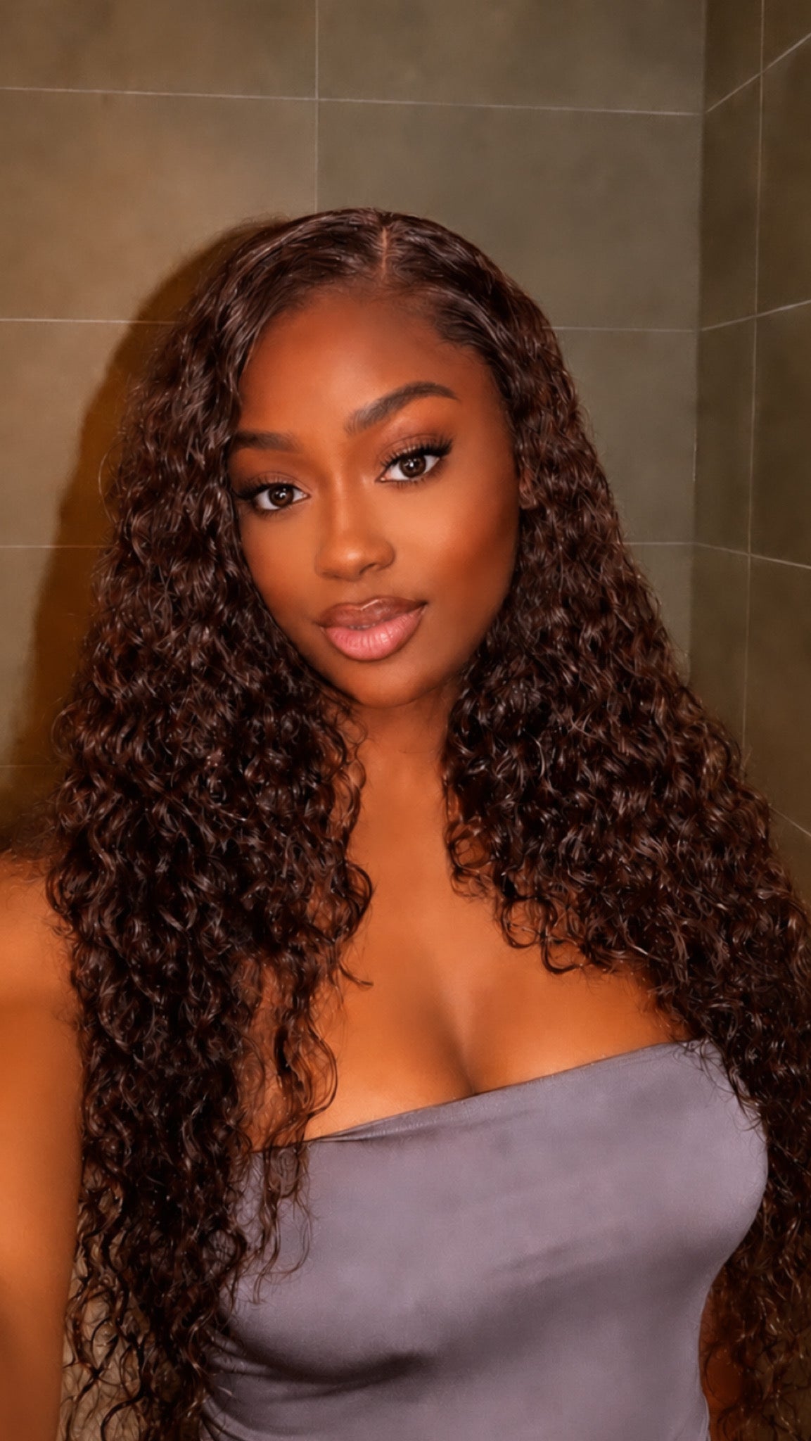 (SALE)NEW MOCHA BROWN GLUELESS CLOSURE WIG 5 BUNDLES OF 26”