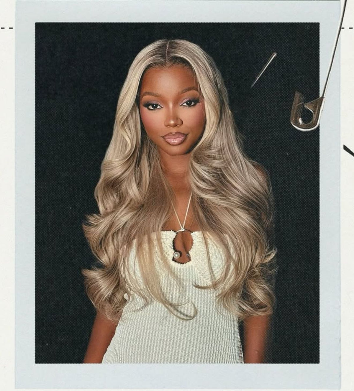 JANET NWEKE – 32” Platinum Balayage Custom Colored Raw Vietnamese 300 Density Unit